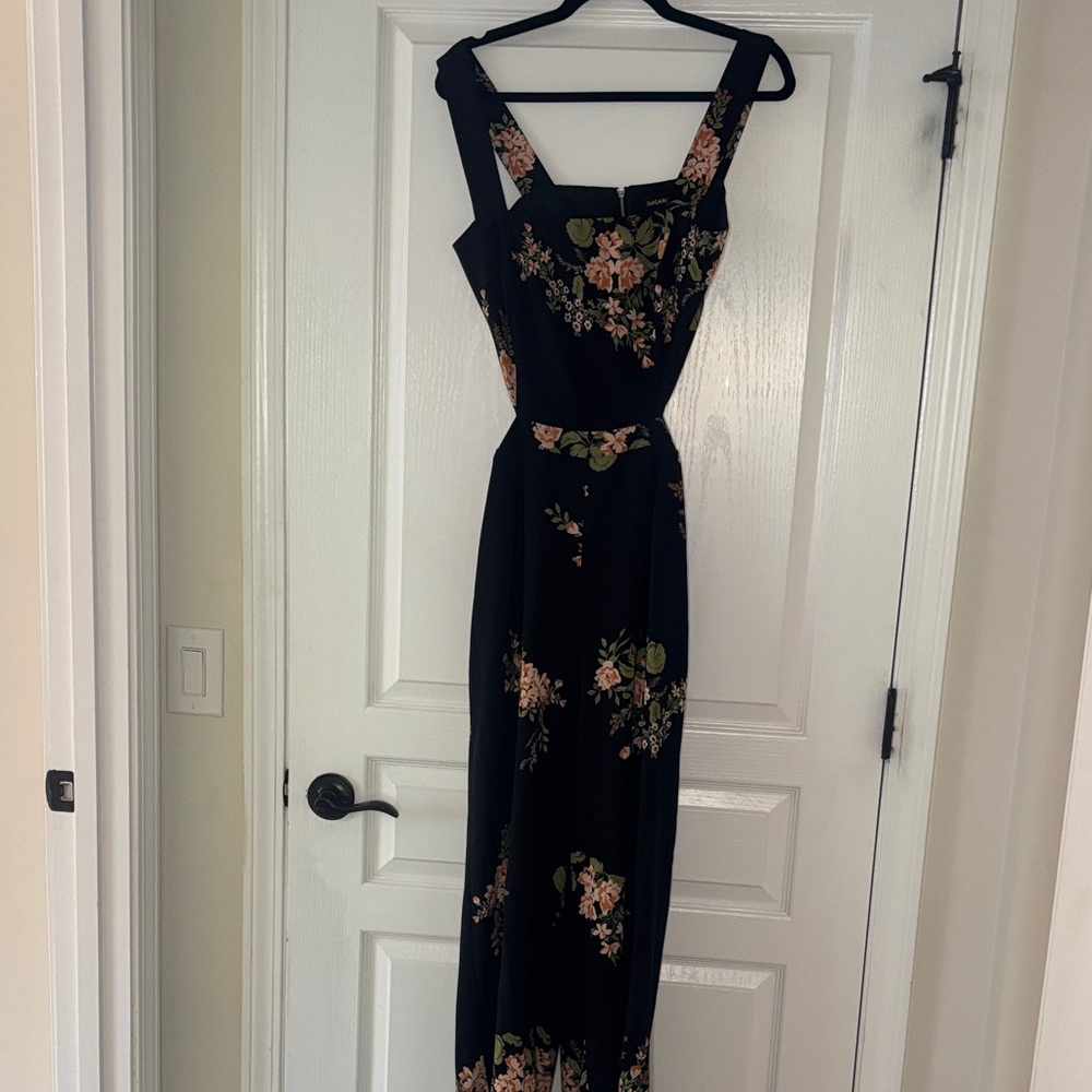 3 for $40 SugarLips Floral Black Jumpsuit